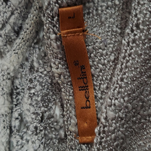 Belldini Gray Crochet Knit Long Sleeve Open Cardigan Sweater - Picture 9 of 14